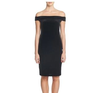 1.State Black Velvet Off the Shoulder Dress 2